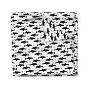 sharks attack minimal chevron black and white design 