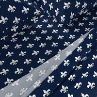 navy white fleur de lis