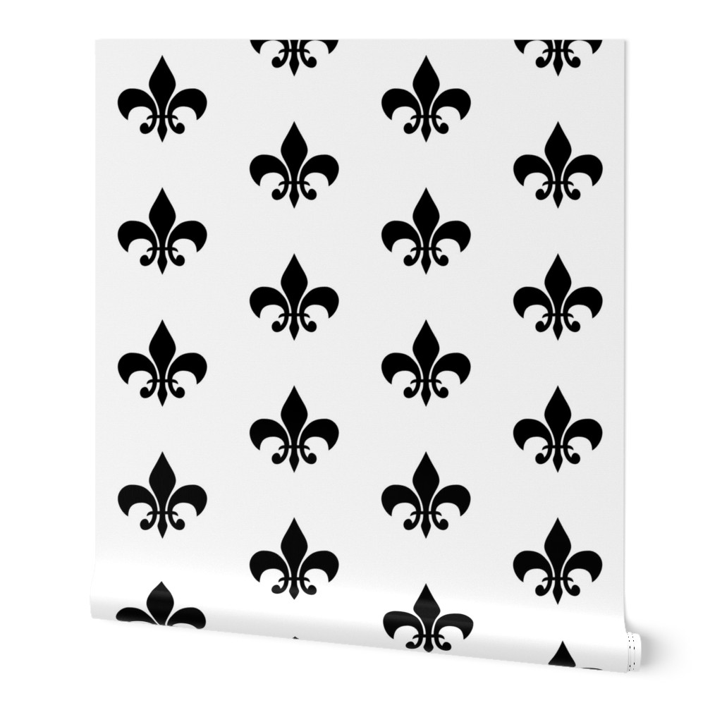 black white fleur de lis