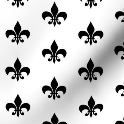 black white fleur de lis