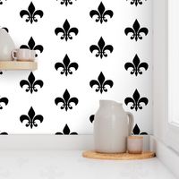 black white fleur de lis