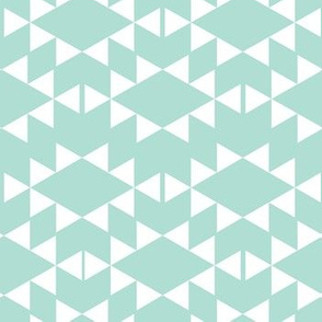 mint white aztec triangles