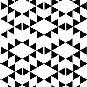 white and black aztec triangles