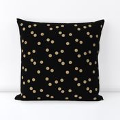 gold glitter scattered polka dots