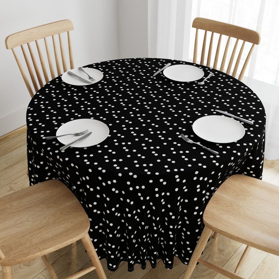 black white scattered polka dots