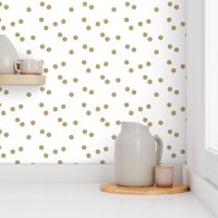 gold glitter scattered polka dots