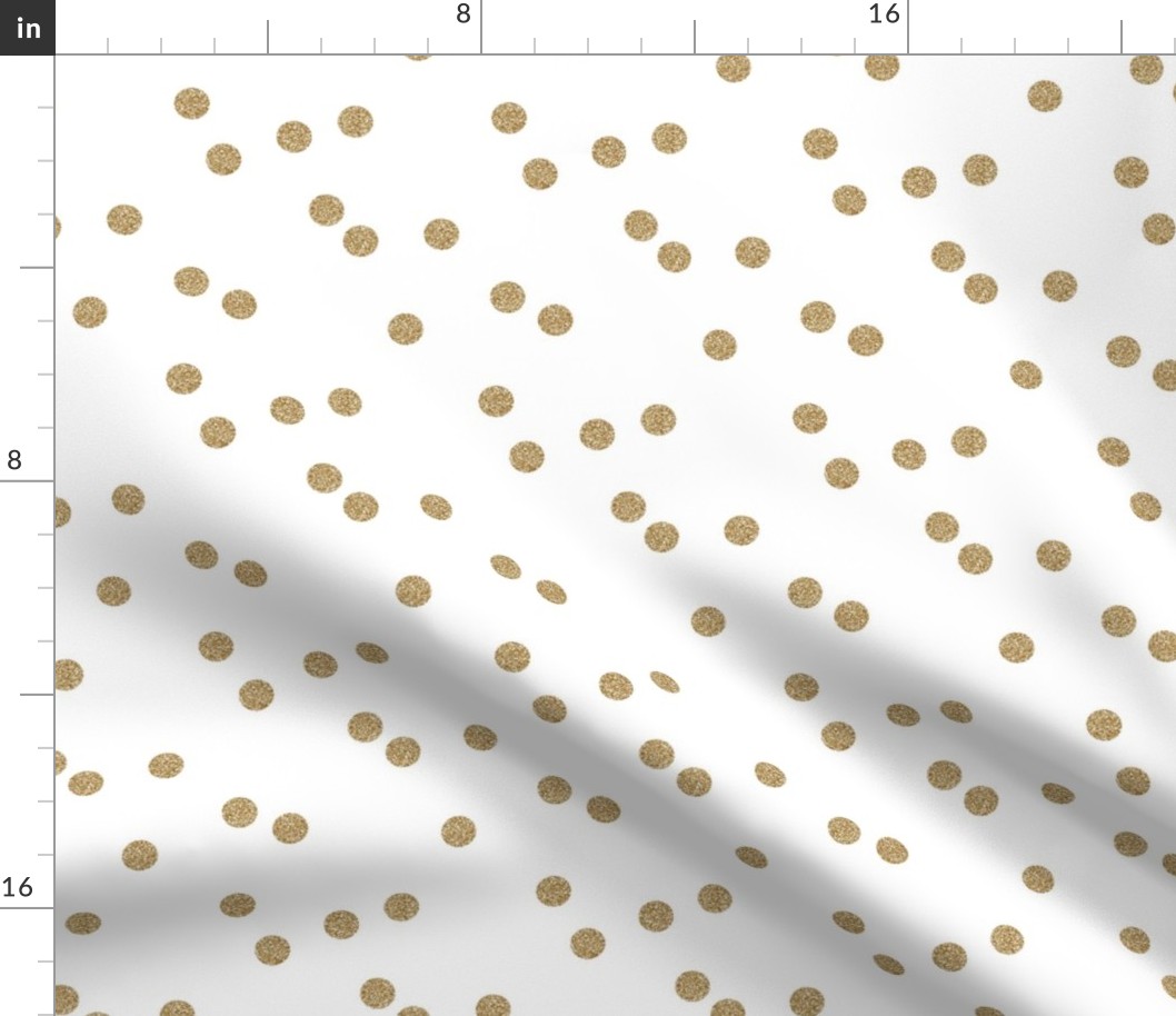 gold glitter scattered polka dots