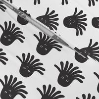 jellyfish black and white minimal monochrome ocean design in modern swedish style