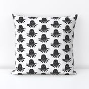 jellyfish black and white minimal monochrome ocean design in modern swedish style