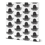 jellyfish black and white minimal monochrome ocean design in modern swedish style