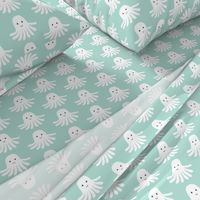 jellyfish happy design cute ocean creature in swedish pastel mint design