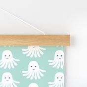 jellyfish happy design cute ocean creature in swedish pastel mint design