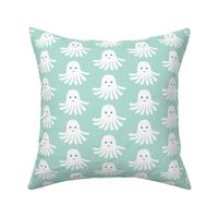 jellyfish happy design cute ocean creature in swedish pastel mint design