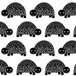 turtle black and white minimal monochrome kids modern swedish animal design