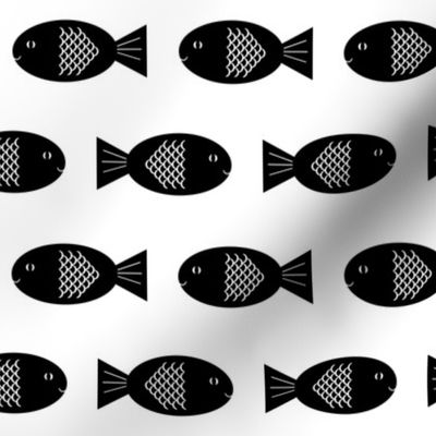 fish black and white