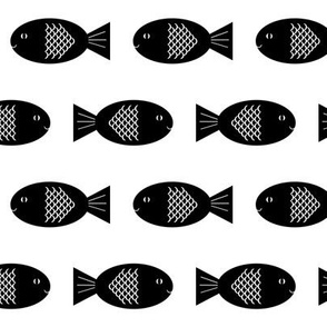 fish black and white