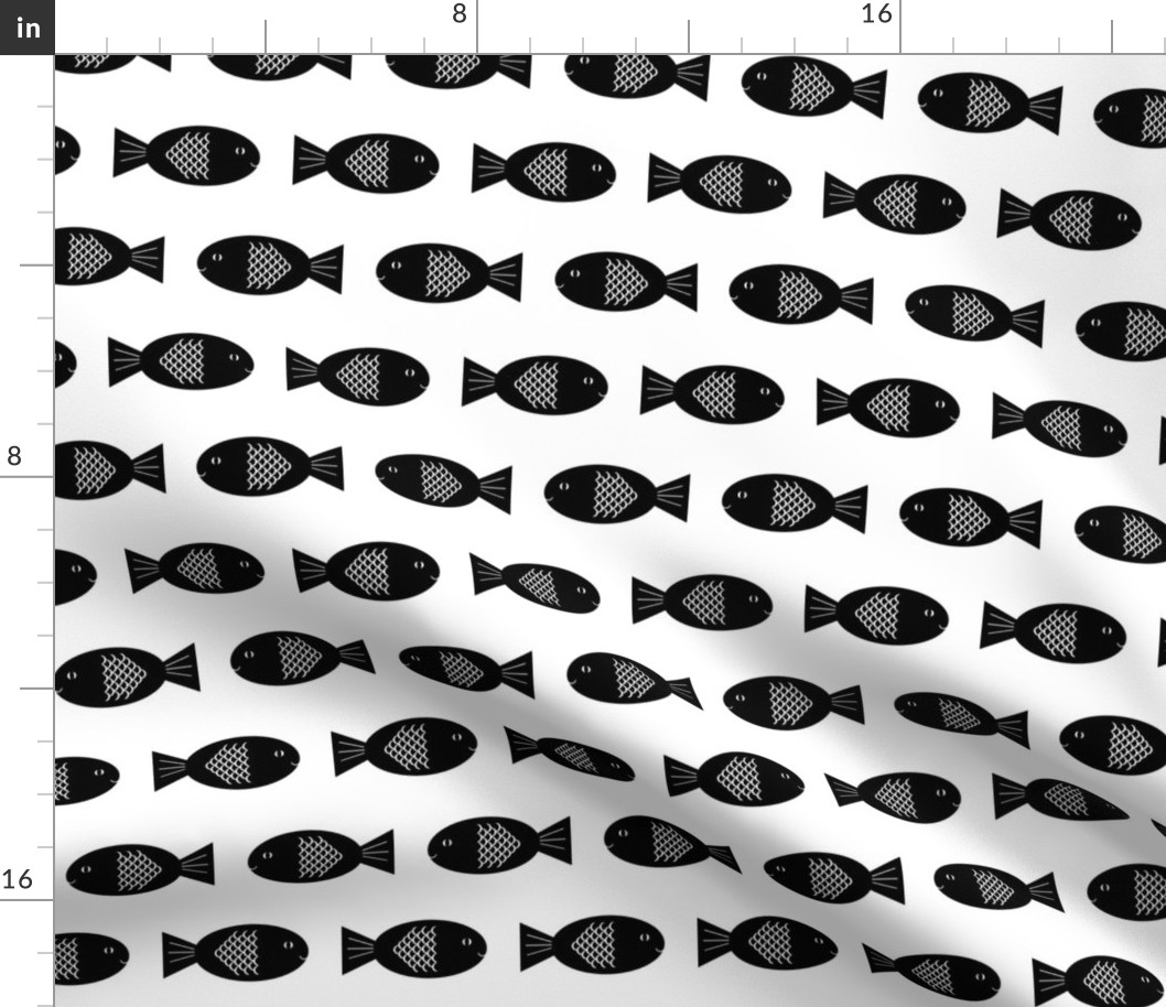 fish black and white