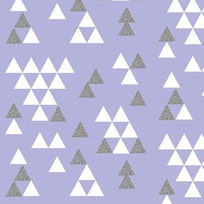 silver glitter lavender purple triangle town