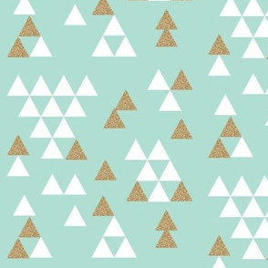 mint gold glitter triangle town