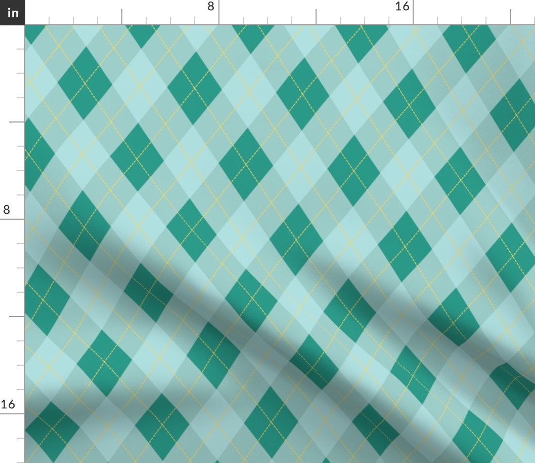 Blue and Aqua Argyle