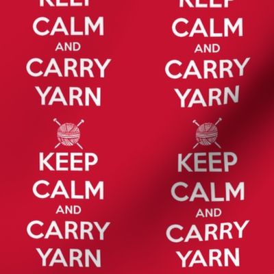 Keep Calm Carry Yarn Knitting - red  solid