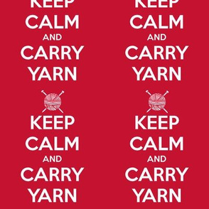 Keep Calm Carry Yarn Knitting - red  solid