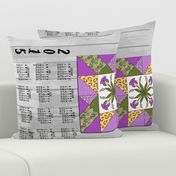 Barn_Quilt_Block_Calendar_2015_violet print tulips Gc2