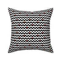 heart & chevron - black/red - mini