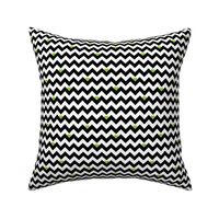 heart & chevron - black/green - mini