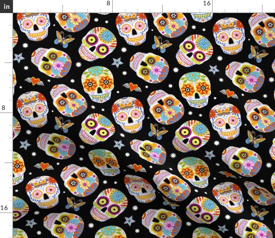 Sugar Skulls / Black / Large Scale