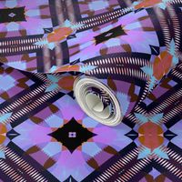 Bright Purple Blue and Black Kaleidoscope Large