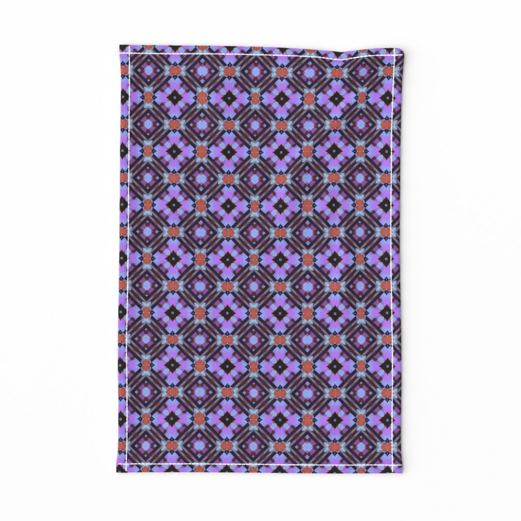 Bright Purple Blue and Black Kaleidoscope Small