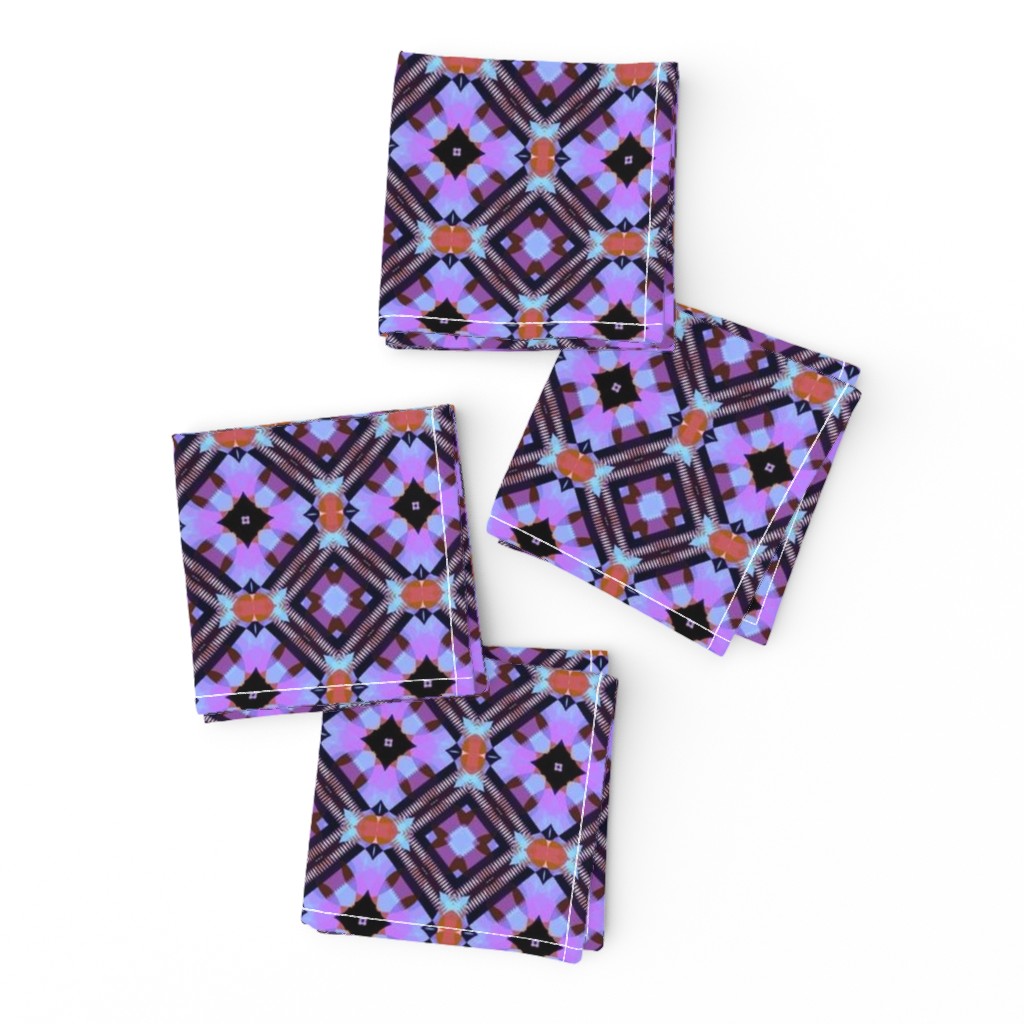 Bright Purple Blue and Black Kaleidoscope Small