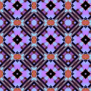 Bright Purple Blue and Black Kaleidoscope Small