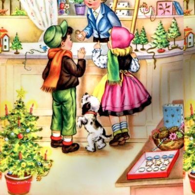 kids merry Christmas toys trees dolls gifts presents shopping Santa Claus baubles streamers children boys girls cookies biscuits festive dogs puppy