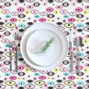 Beautiful eyes retro eye lash and love wink retro illustration pattern