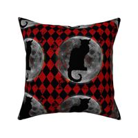 Le Chat Noir Harlequin Moon, Black & Orange Halloween Cat