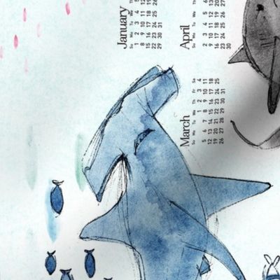 2023 Calendar: Swimming With The Sharks - © Lucinda Wei