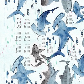 2023 Calendar: Swimming With The Sharks - © Lucinda Wei