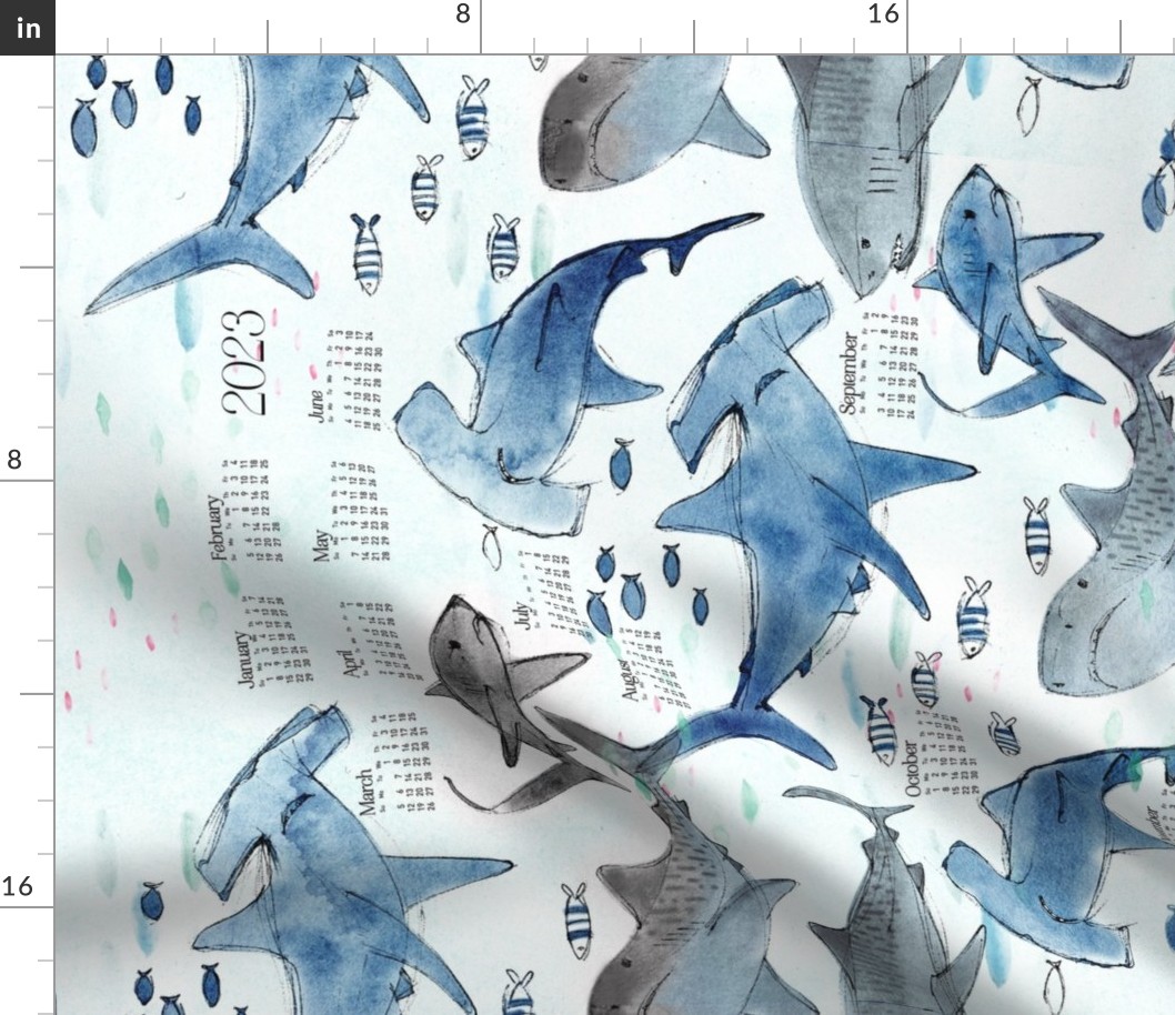 2023 Calendar: Swimming With The Sharks - © Lucinda Wei