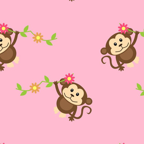 Pink Monkey Pattern