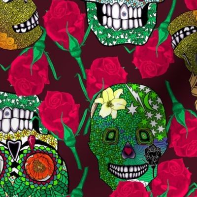 Calaveras on_Deep_Red.