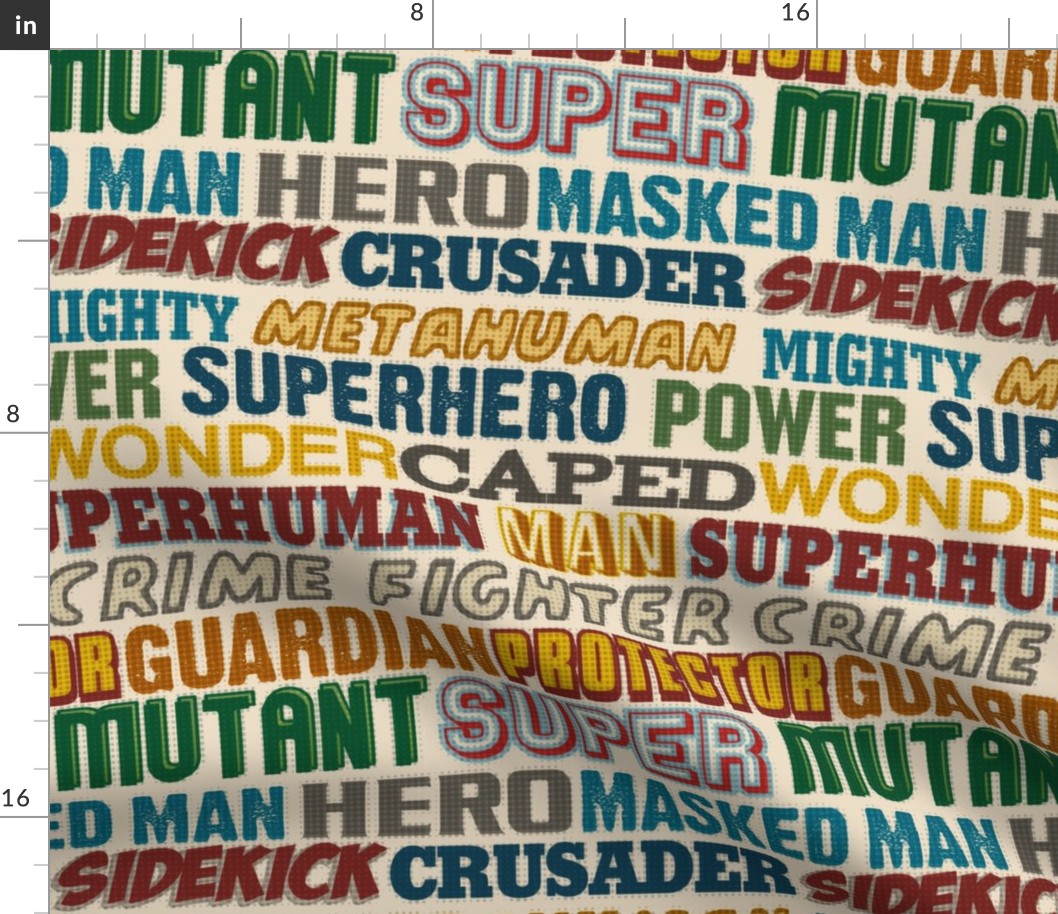 Superhero Titles Vintage - Hero, Crusader, Wonder, Sidekick, Comic 