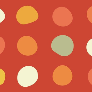 Large Dots- tomato red