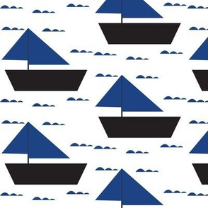 blue sail boat - elvelyckan