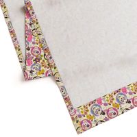 Día de los muertos  - skull fabric magenta