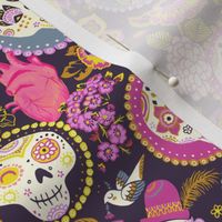 Día de los muertos - skull fabric dark