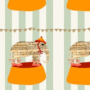 dancing elephant with bunting