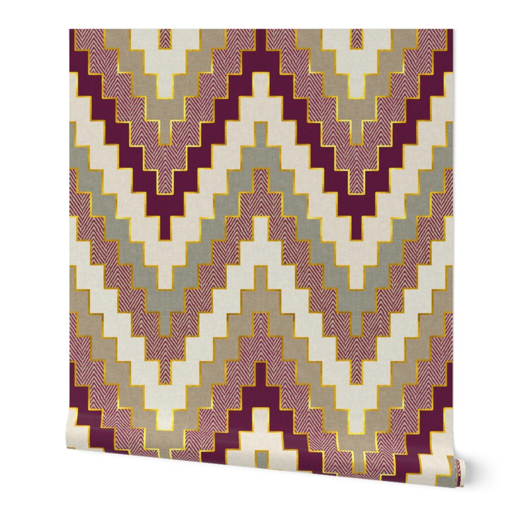 Luxe Chevron in Plum Harvest