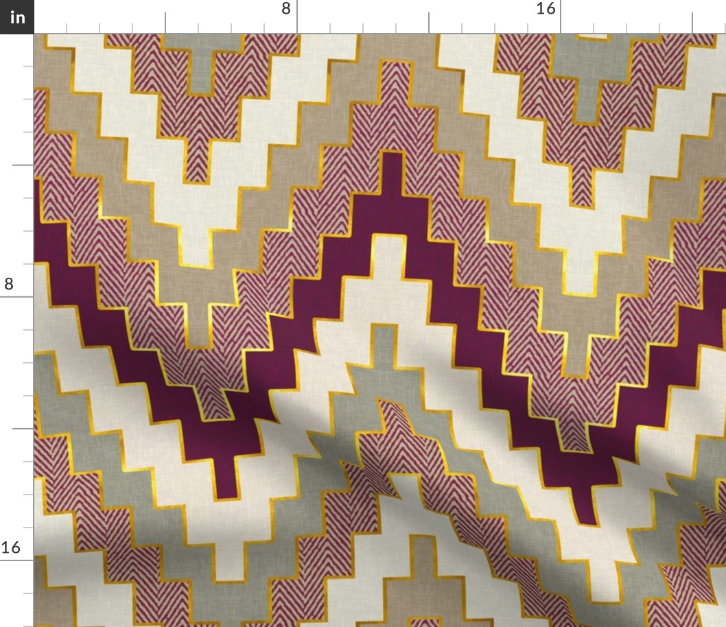 Luxe Chevron in Plum Harvest